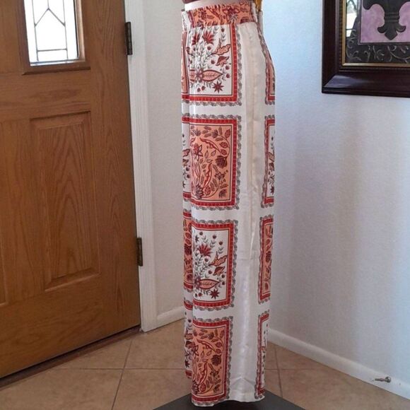 Rachael Zoe Floral print wide leg Satin pants With Pockets - Picture 9 of 16